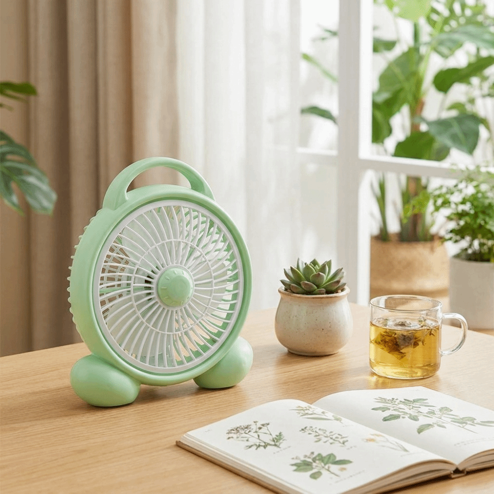 Desk Fan Rechargeable Power Supply Rechargeable Mini Desk Fan Compact Design Low Noise Portable Small Table Fan Lightweight Space-Saving Quiet Personal Cooling Fan Home