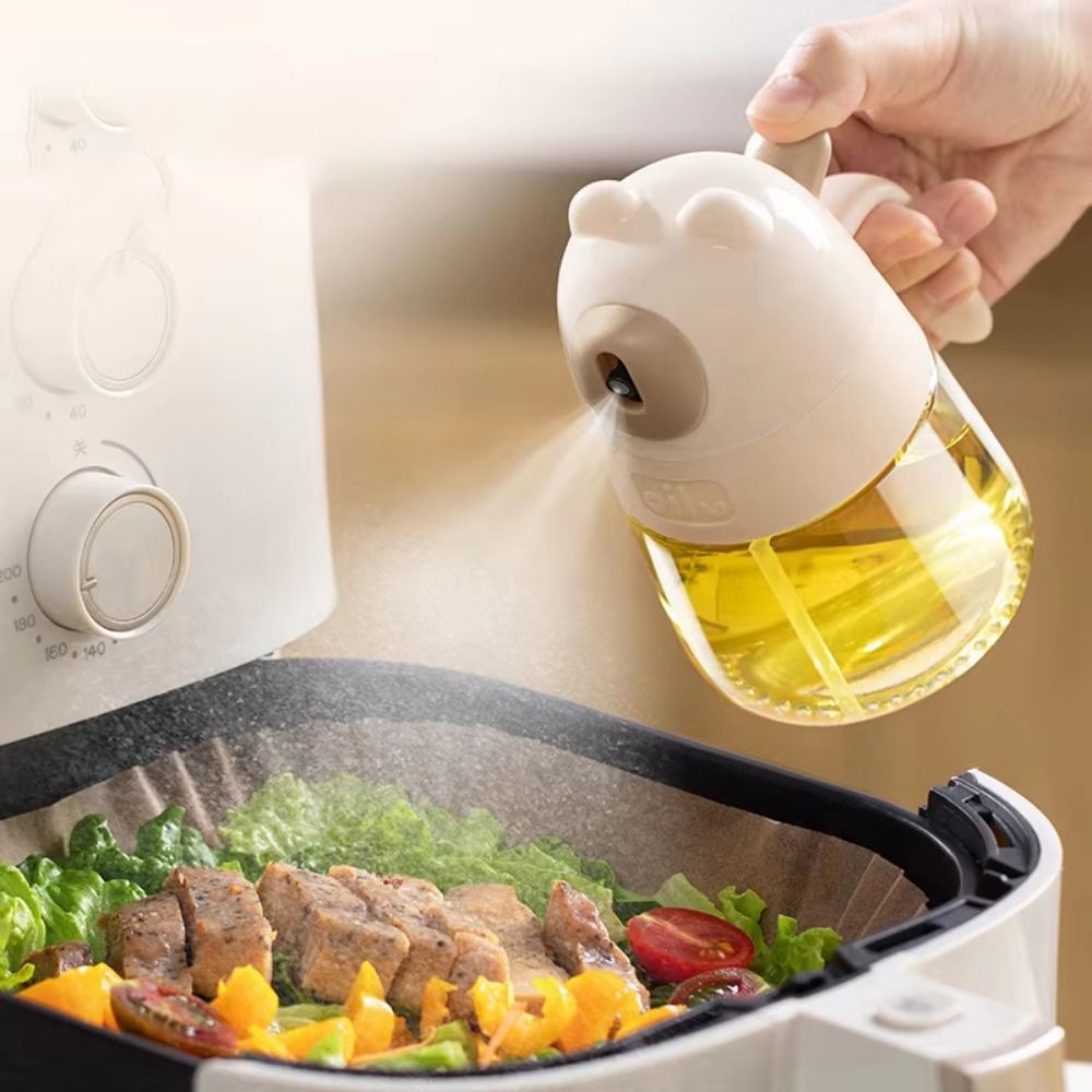 Convenient 300ML Press Type Glass Sealed Leak-Proof Oil Spray Bottle Glass Bottle Food Grade Cooking Oil Bottle Camping
