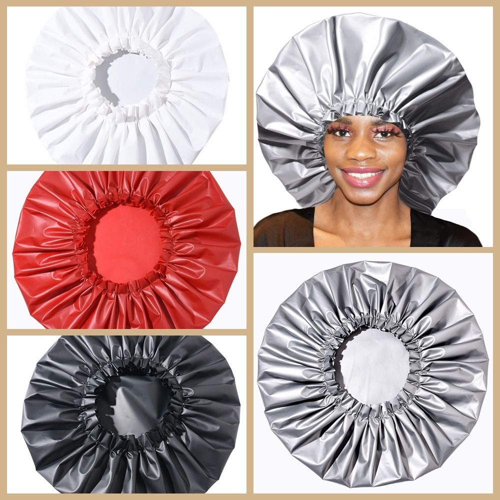 Hair Salon EVA Shower Cap Large Size Elastic SPA Cap Waterproof Reusable Long Hair