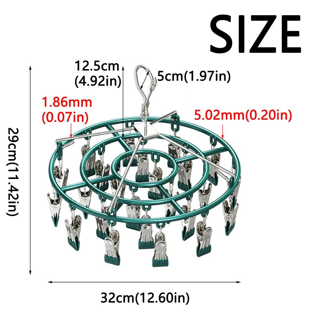 Sturdy Stainless Steel Sock Drying Rack Household Lightweight Clothes Hanger Non-Slip Windproof Underwear Socks Clip Balcony