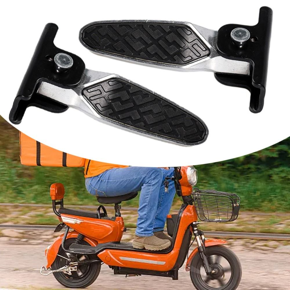 Practical Thickened Aluminum Alloy Electric Vehicle Pedal Strong Load-bearing Force Wear-resistant Universal Foot Rest Pedal High Quality Sturdy Foldable Footrest Motorcycle