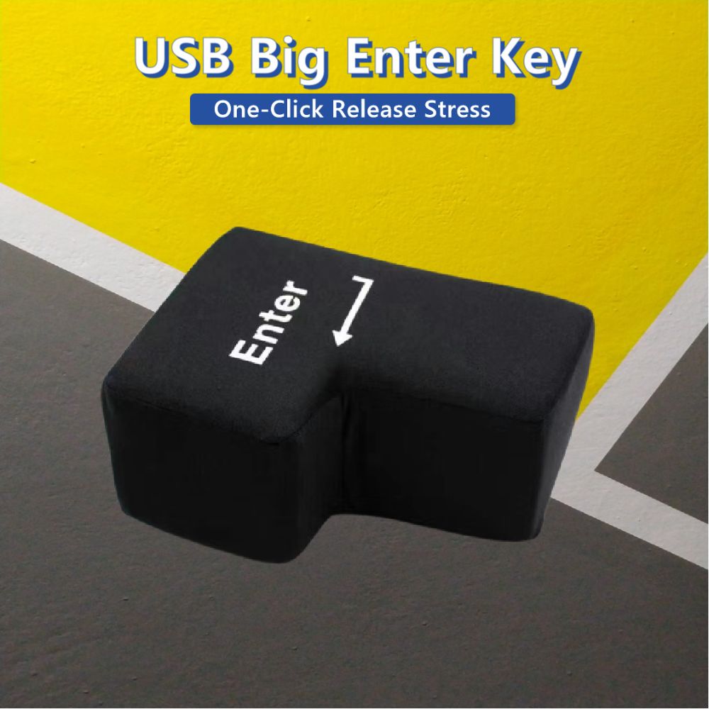 Notebook Keyboard Big Enter Key Soft Cushion Desktop Pillow Vent Button Plug and Play Sponge Computer Enter Key Office Supplies
