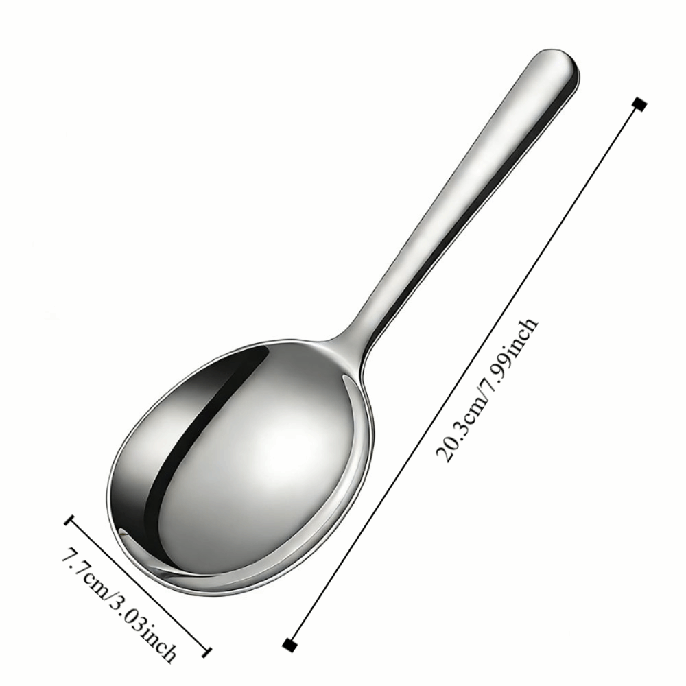 Practical 304 Stainless Steel Large Soup Spoon Rust-proof Food Grade Big Colander Simple Deepen Communal Spoon Hot Pot