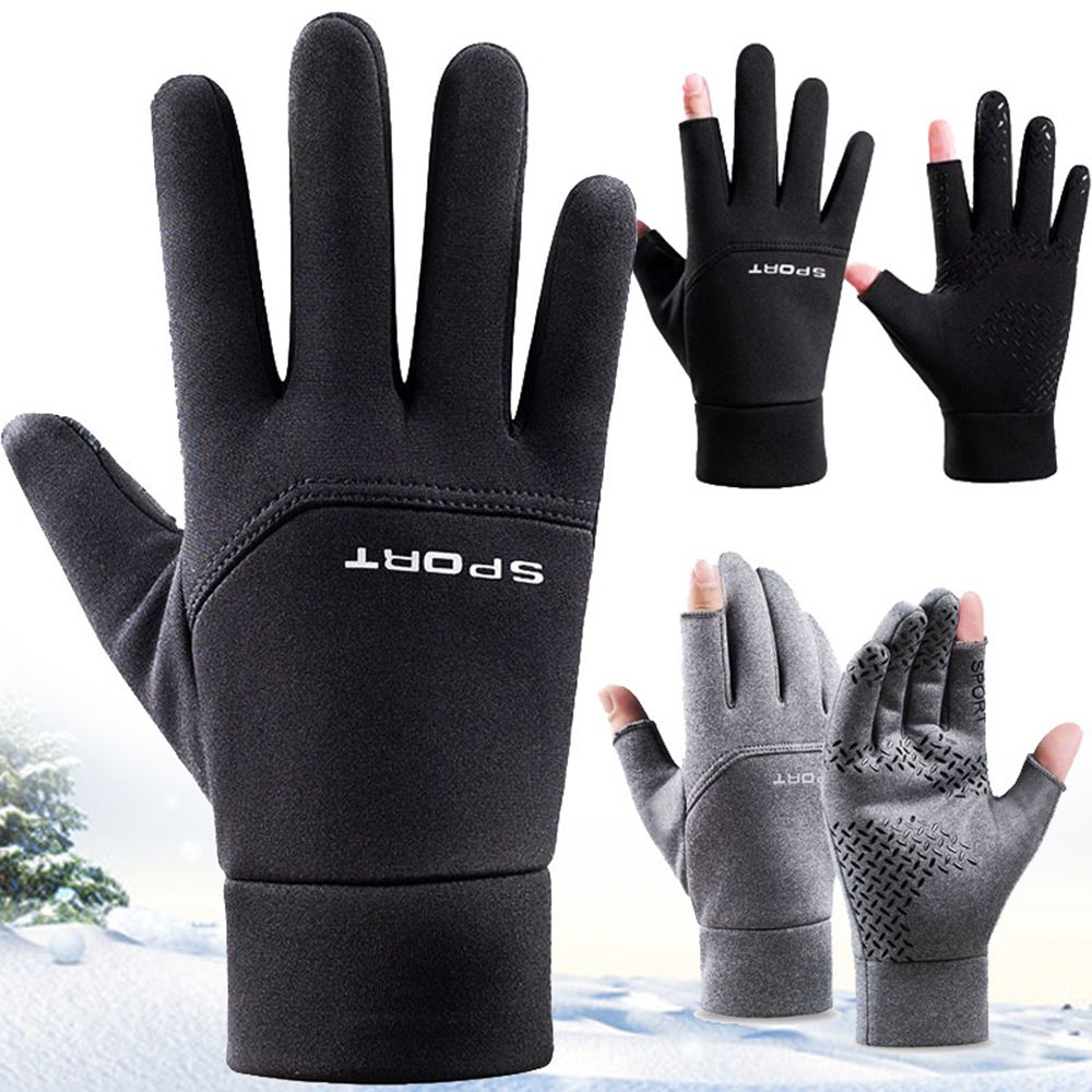Winter 1Pair Sports Gloves Two Finger Out Snow Ski Gloves Warm Cycling Gloves Full Finger Gloves Protective Mittens TouchScreen Mittens