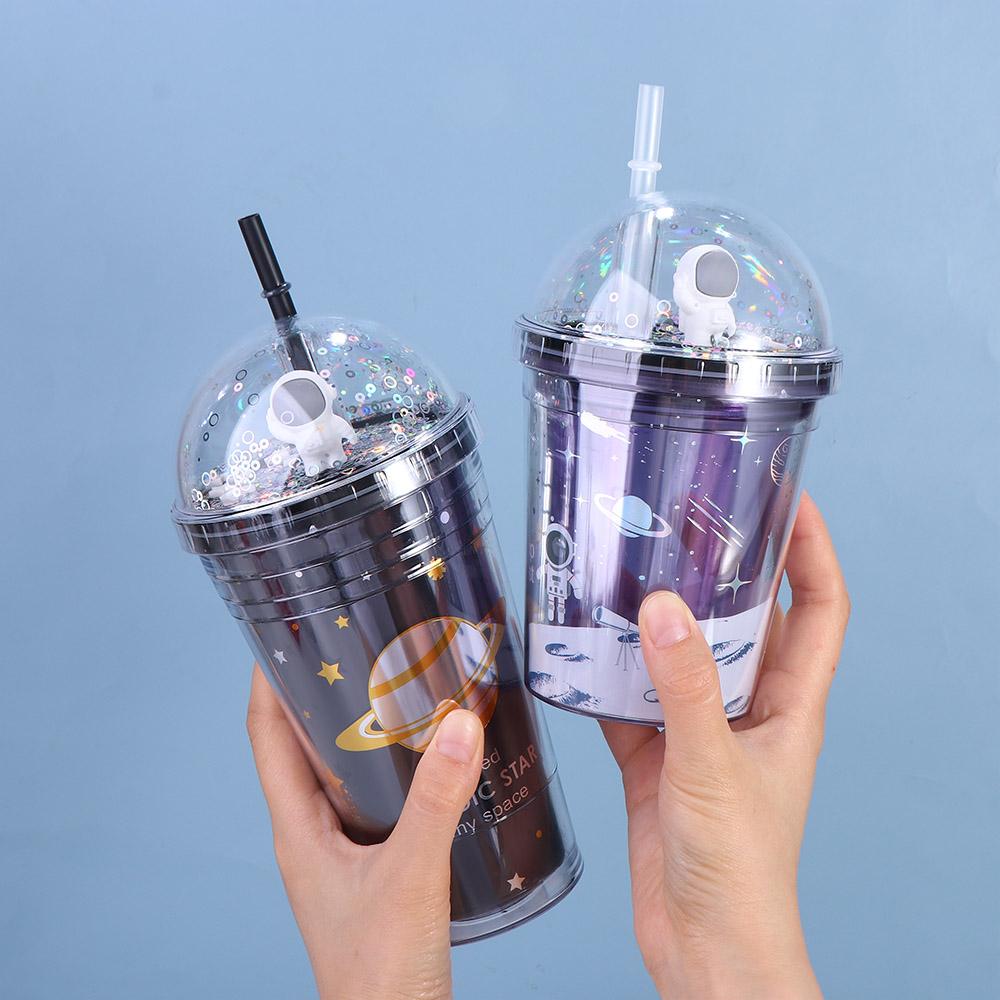 Easy Cleaning PP Material Portable Household Astronaut Theme BPA Free Beverage Bottles Bottle Gifts Water Bottle Drinkware Straw Cup