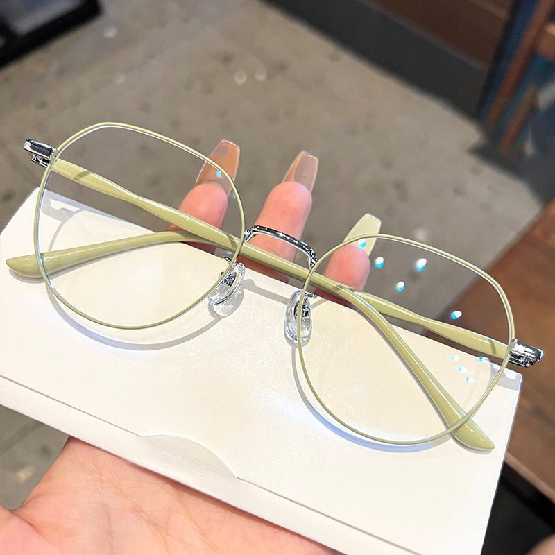 Myopic Frame Glasses Female Network Red Appearance Level Student Round Face Display Face Small Light Mirror Plain Face Glasses Frame Anti-blue Light Glasses New 2026