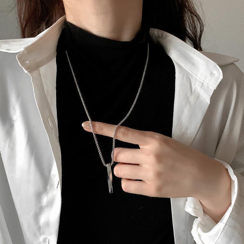 【New Arrivals】Spiral Long Necklace Men's Ins Trendy Minimalist Style Simple Personalized Hip-Hop Sweater Pendant Girls' Sweater Chain Accessories