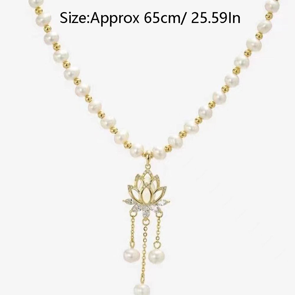 Sweet Creativity Tassel Fashion Accessories Bead Alloy Women's Necklace Necklace Pendant Lotus Shape