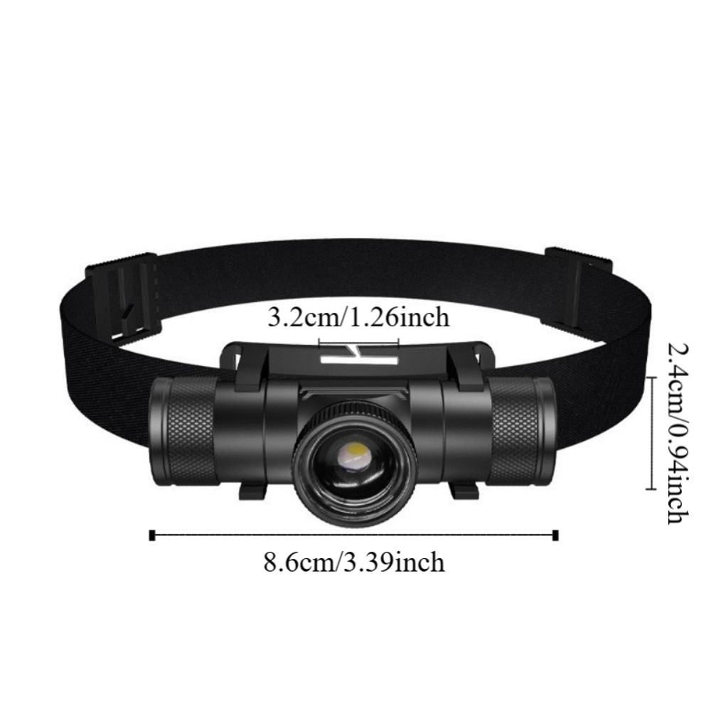 Adjustable Ultra Bright Rotatable Zoom Headlight Waterproof Strong Light Zoomable Headlight Mini Aluminum Alloy Head Torch Outdoors