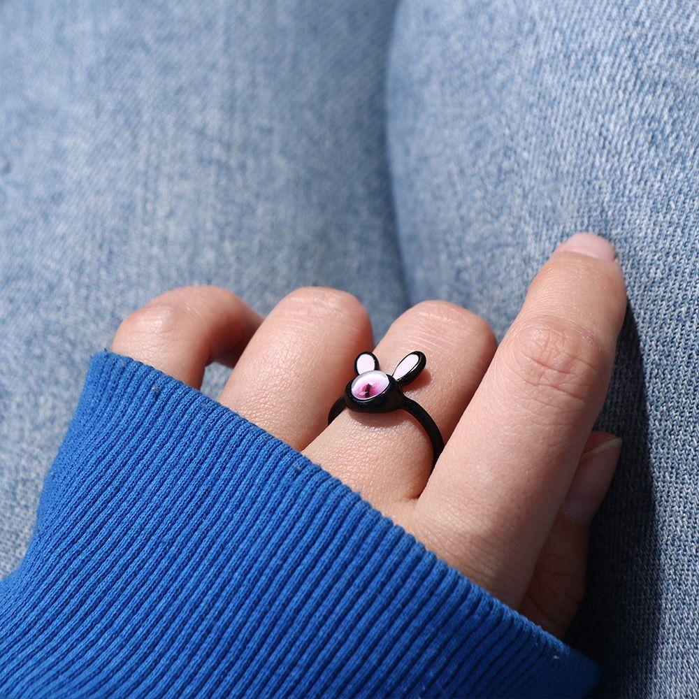 Adjustable Exquisite Delicate Finger Ring Girl Gift Couple Ring Alloy Black Cat Trendy Harajuku Ring Women Opening Ring Fashion Jewelry Ring