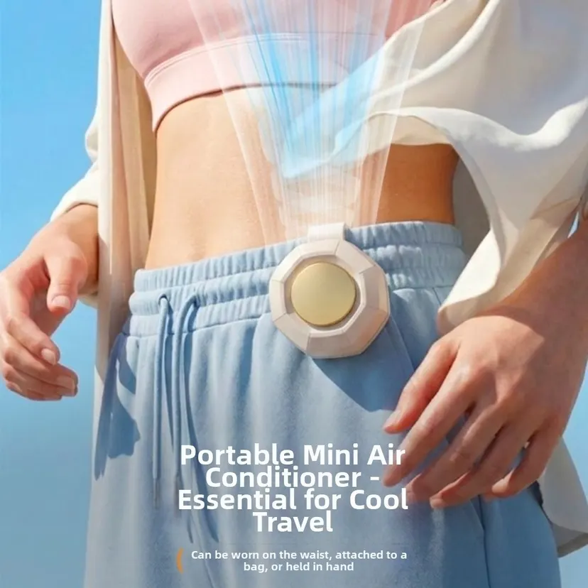 Cooling Artifact 3 Speeds Clip-On Waist Fan Wearable Mute Hanging Waist Fan Portable Silent Operation Mini Electric Fans Travel