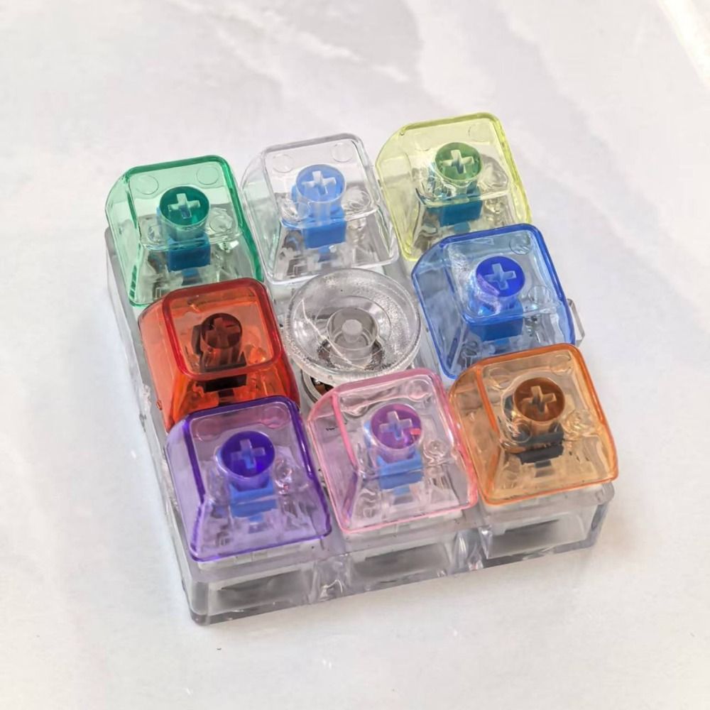 Funny Transparent LED Keyboard Spinner Rotatable Clicker Fingertip Gyro Portable Light Emitting Finger Spinner Party Favors