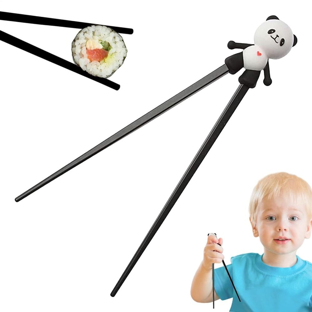 1 Pair Cute Silicone Training Chopsticks Eating Helper Tableware Practice Chopsticks Cartoon Panda Learning Chopsticks Children