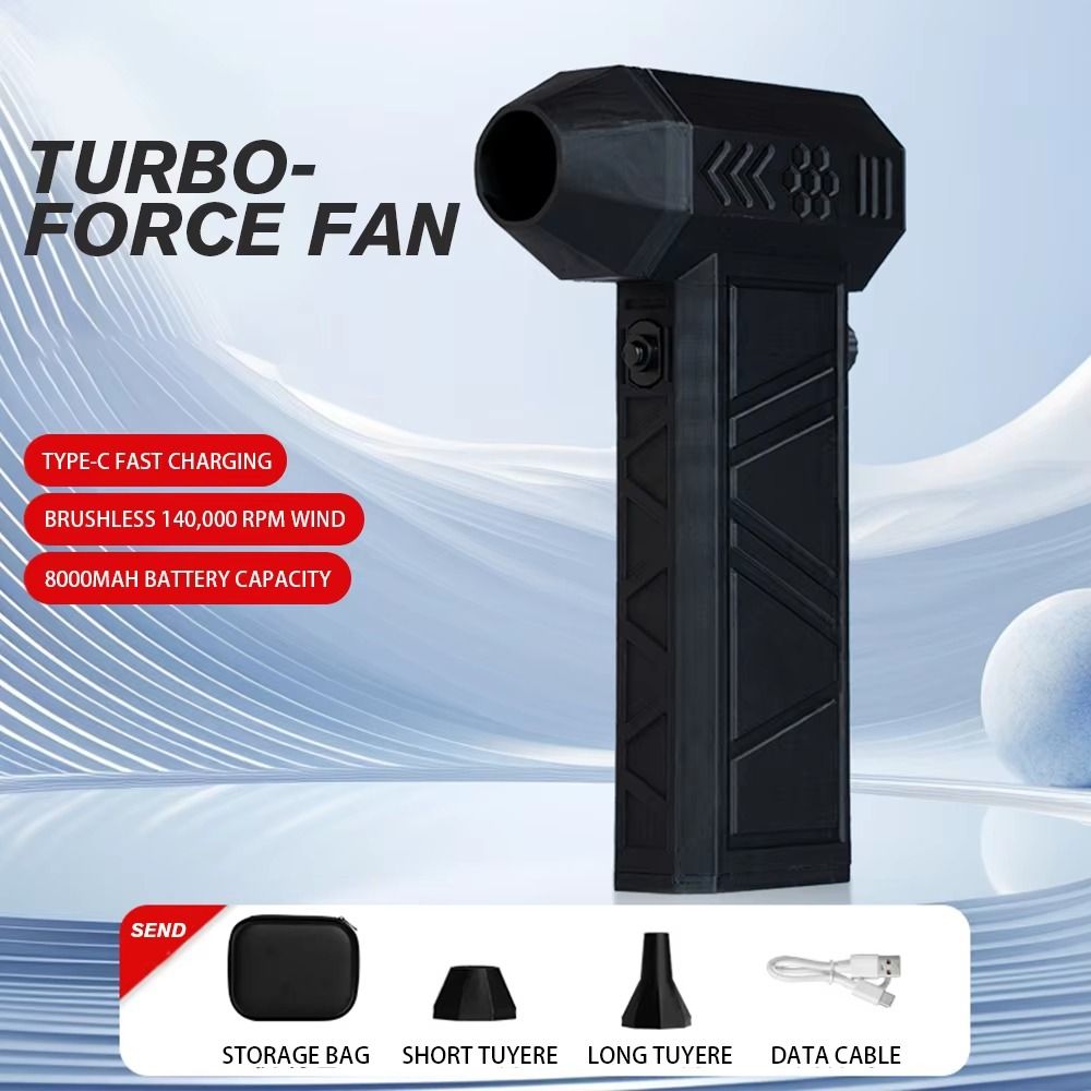 New 140000 RPM Mini Turbo Jet Fan 52m/s 8000mAh Electric Air Duster Powerful Airflow High-speed Brushless Motor Car