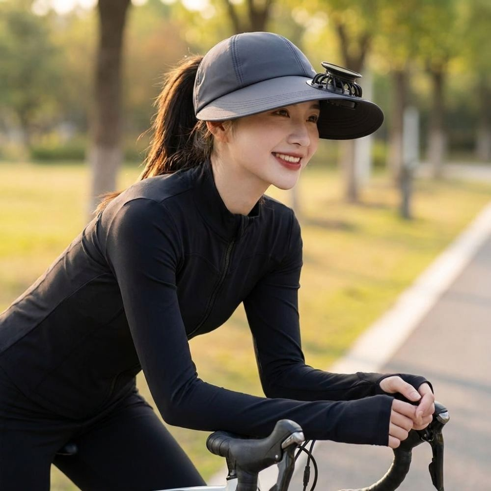 Gift Breathable Solar Fan Hat UV Protection Elastic Summer Fan Visor Cap Lightweight Rechargeable Cooling Sunshade Hat Beach