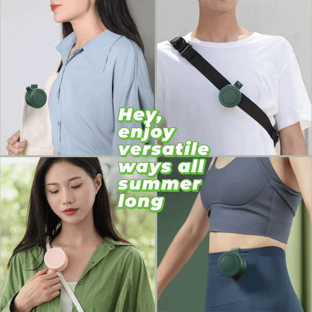 Cooling Experience Small Size Clip-on Fan Ultra Quiet Lightweight Design Wearable Neck Fan Powered High Air Flow Portable Hanging Fan Student Dormitory