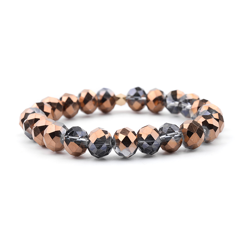 BOJIU 26 Elastic Faceted Crystal Bracelets Wo Gold Silvery White Purple Yelllow Clear Bracelet BC282