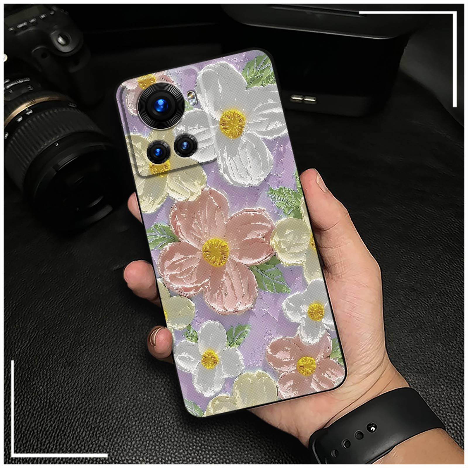 Shockproof Protective Phone Case For One Plus Ace 5G/1+ACE 5G/1+10R Fashion Design Oil Painting flower Full wrap TPU