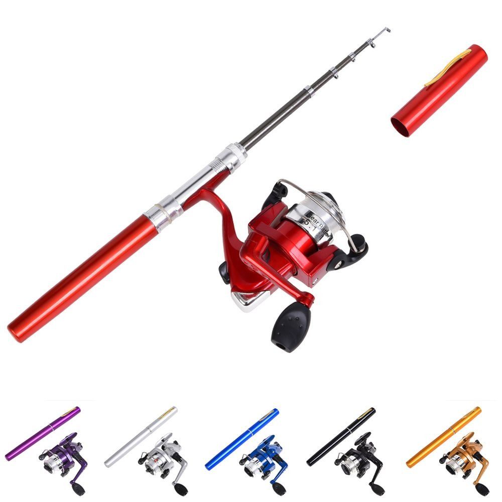Small Portable Pen Style Fishing Rod Hard Ultra Short Mini Fishing Pole Convenient Spinning Fishing Hand Pole Freshwater