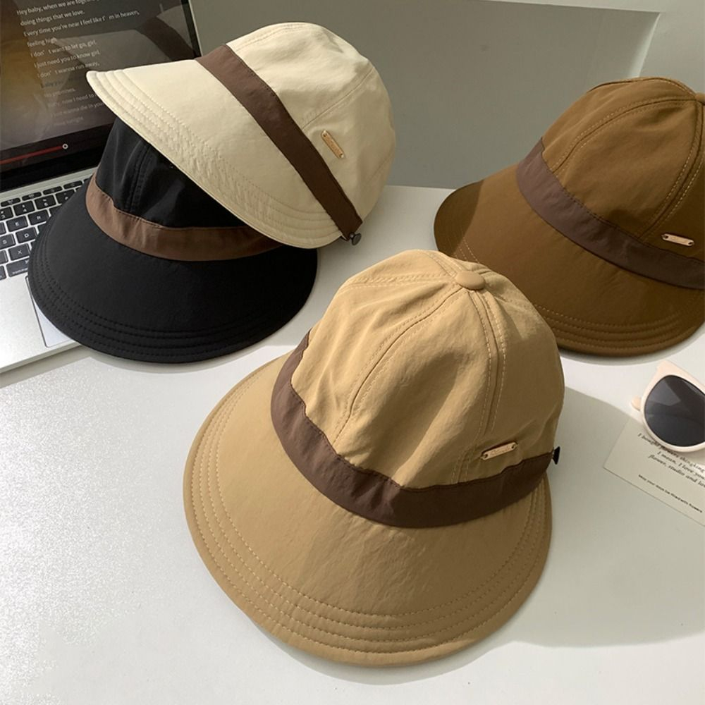 Casual Summer Wide Brim Bucket Cap UFP 50+ UV Protection Fisherman Hat Adjustable Quick-dry Sunscreen Cap Men Women