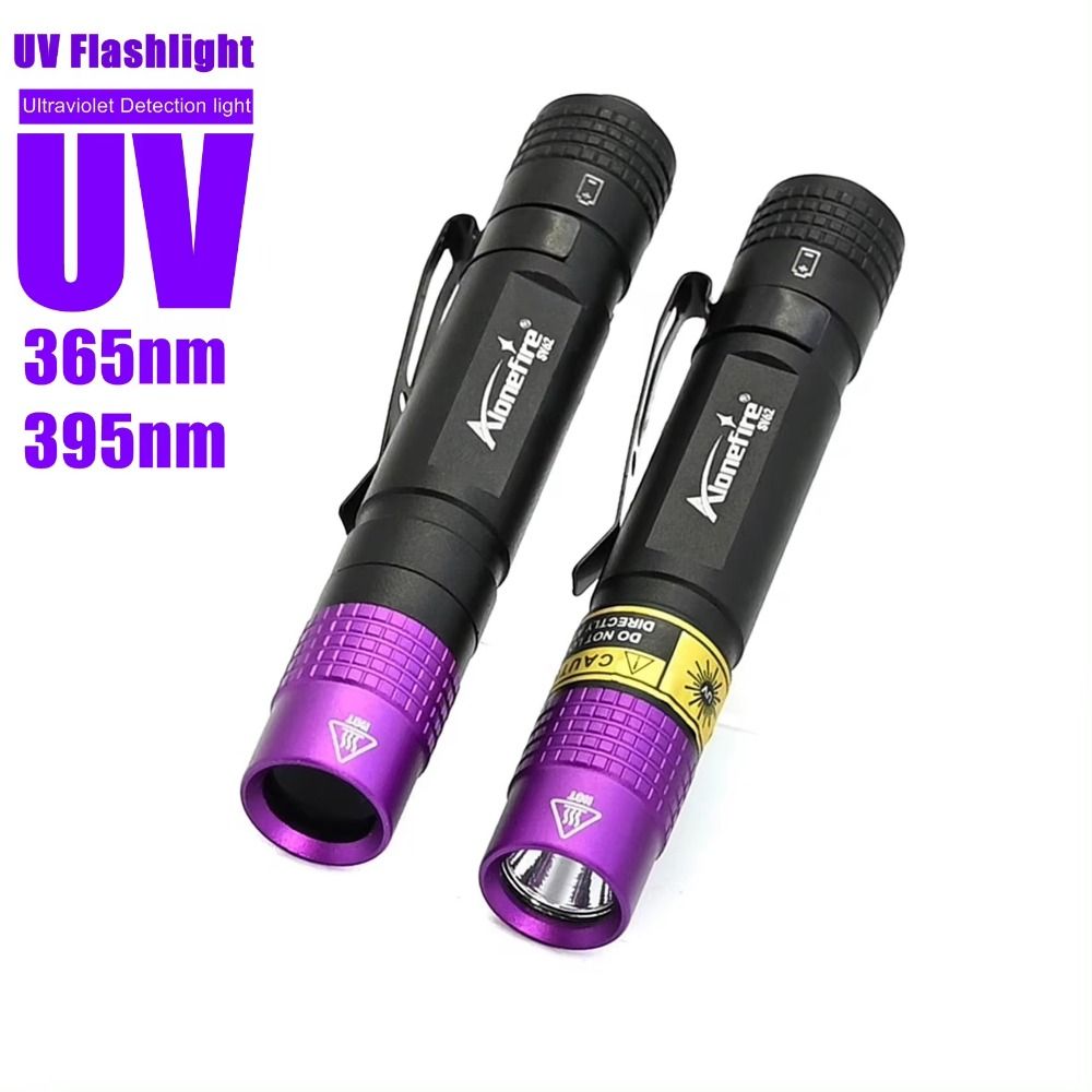 Creative Portable Mini UV Flashlight Waterproof Durable Ultraviolet Light Torch Aluminum Alloy Practical UV Inspection Lamp Identification