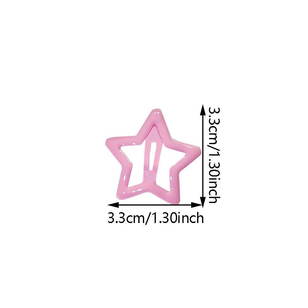 20Pcs Y2K Candy Color Star Shape Hair Clips Colorful Metal Hair Barrettes Hollow Snap Star Hairclips Styling