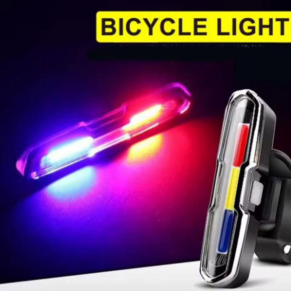 ROCKBROS Bicycle Light Waterproof Bike Taillight LED USB Rechargable Safety Back Light Riding Warning Saddle Bike Rear Light