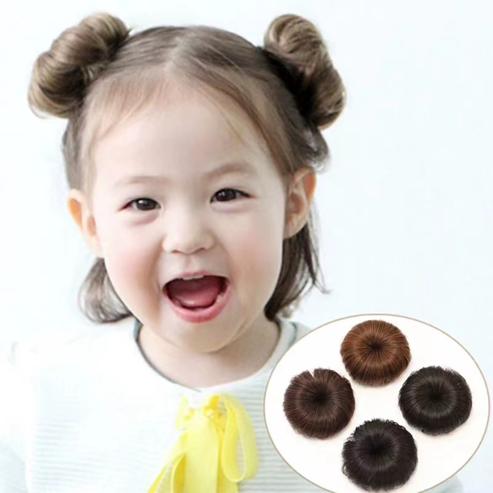 Realistic Small Decor Cute Girls Headwear Toddler Female Synthetic Baby Hair Wig Ball Head Hairpin Short Curl Chignon The Tide Girl Wig