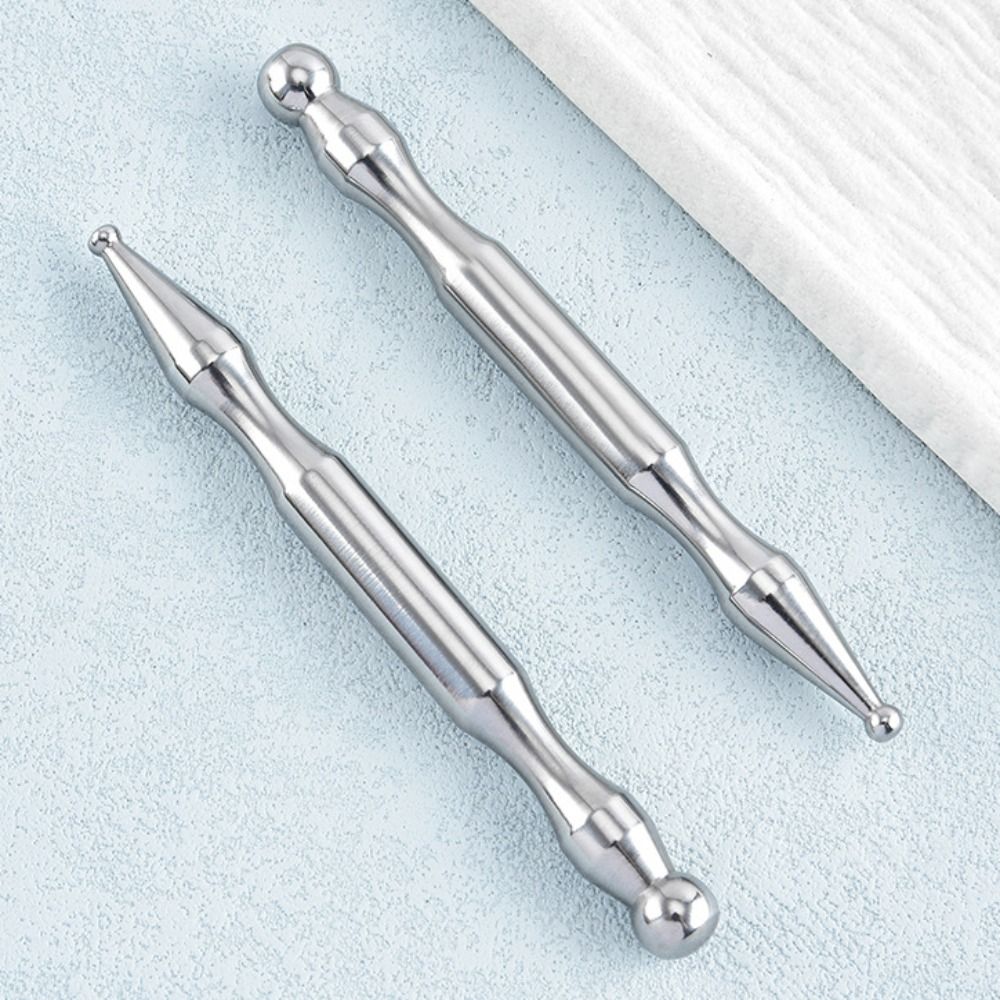 Therapeutic Device Stainless Steel Acupuncture Pen Dual Head Design Wellness Product Deep Tissue Massager Deep Tissue Therapy Self-Care Tool Dual Head Massager Meridian Stimulation