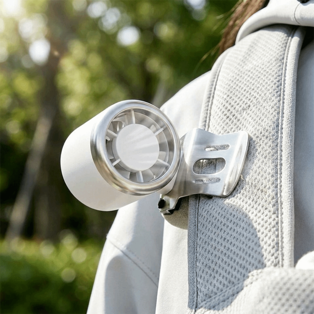 Compact Shape Long Lasting Battery Foldable Clip On Fan Foldable Lightweight Body Turbine Wind Wheel Portable Handheld Fan Multiple Usage Ways Simple Control Keys Turbine Small Fan Outdoor Use