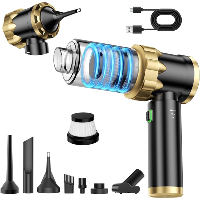 Car Vacuum Portable Cordless Hand Vacuum Cordless Rechargeable 7 In1 Air Duster Blower