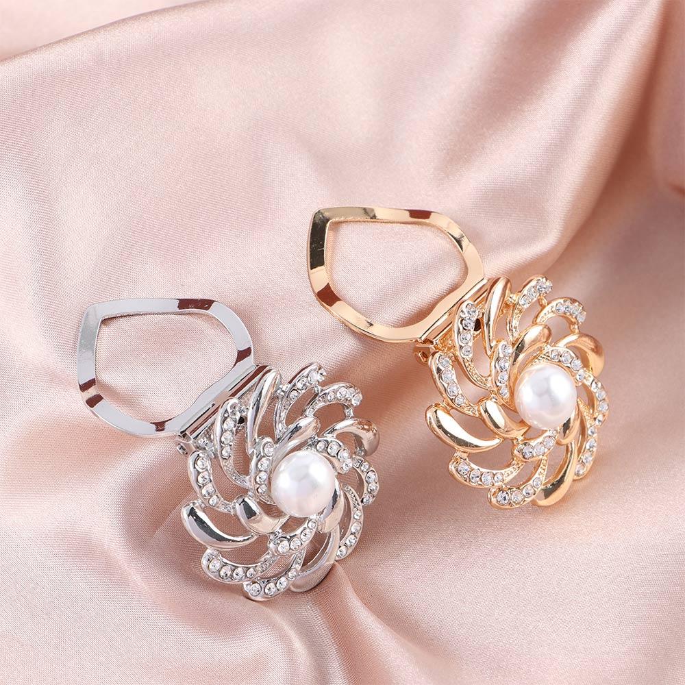 Trendy Vintage Flower Scarf Ring Shawl Clip Women Scarf Buckle Brooch Pins