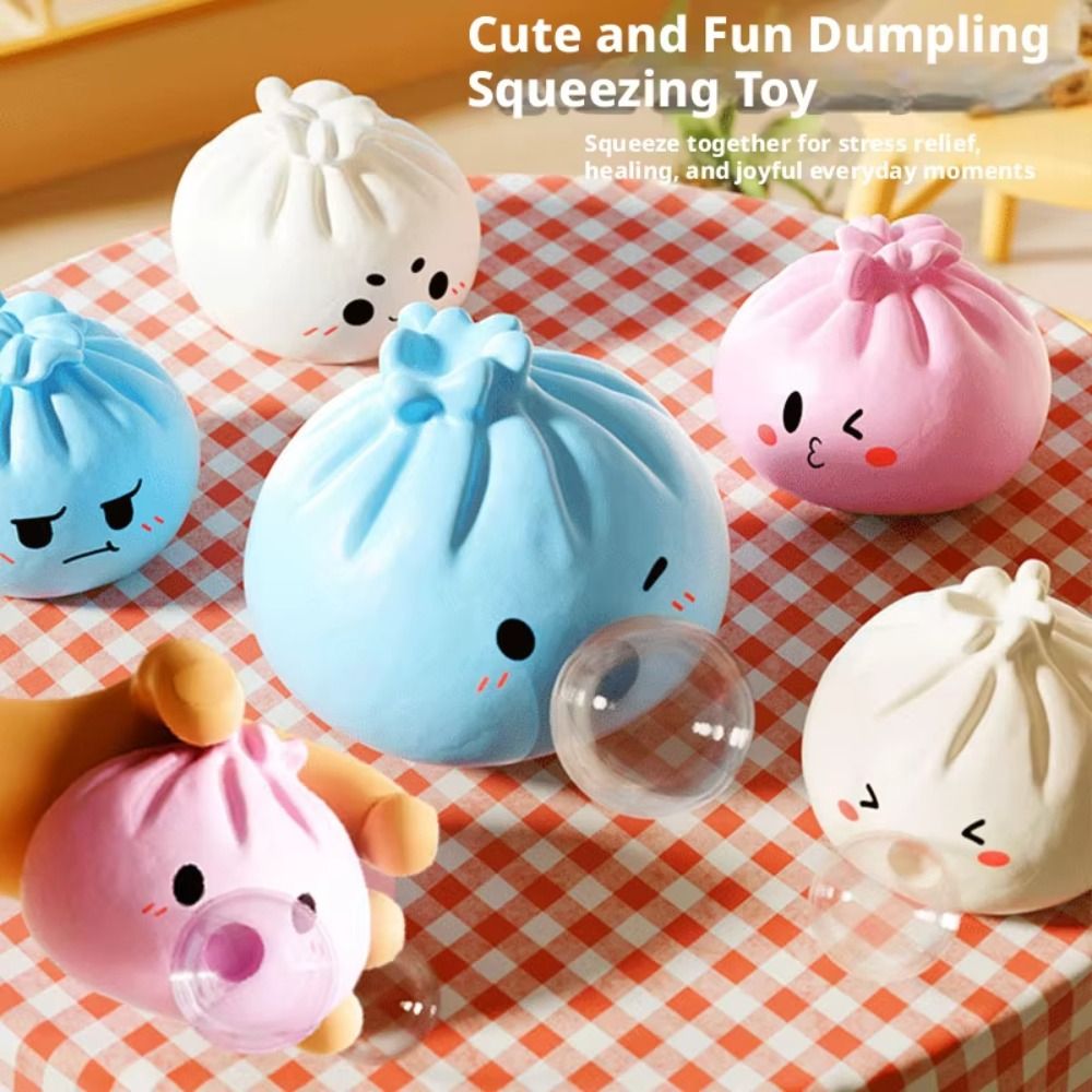 For Relax Slow Rebound Bubble Bun Fidget Toy Colorful Glitter Squeeze Bubble Bun Toy Soft Rebound Funny Decompress Soft Squishy Toy Children's Gift