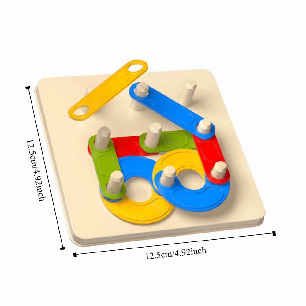 Children Boy Gift Variable Shape Matching Column Toys DIY Handmade Toys Game Jigsaw Board Geometric Column Set 3D Puzzle Game Intelligence Puzzle Construction Puzzle Set Kids Gift