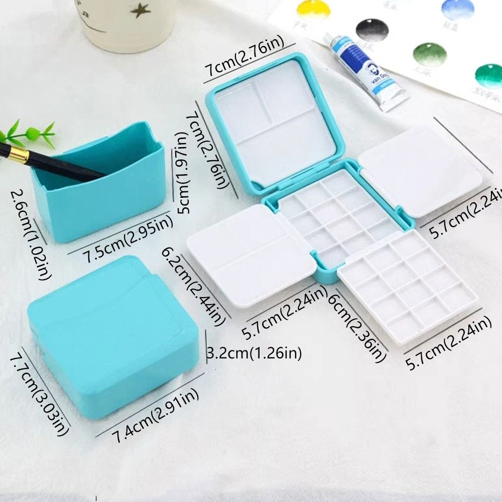 Practical Portable Mini Portable Painting Box Compact Removable 12/24 Grids Palette Empty Subpackage Design Watercolor Paint Palette Artists Suitable