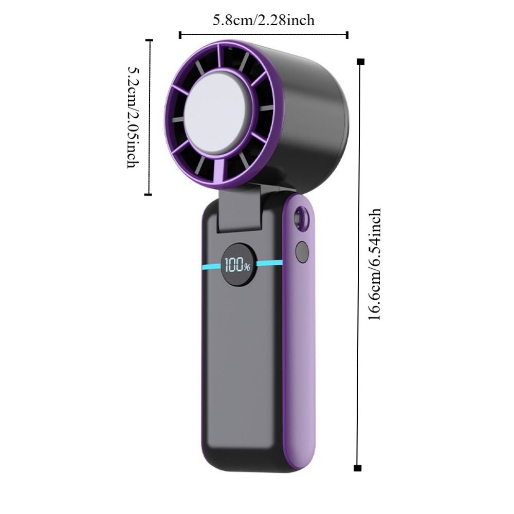 Portable Semiconductor Refrigeration Mini Handheld Fan 100 Winds Speeds Adjustable Rechargeable Foldable Desk Fan High-speed Low Noise Powerful Turbo Fan Travel