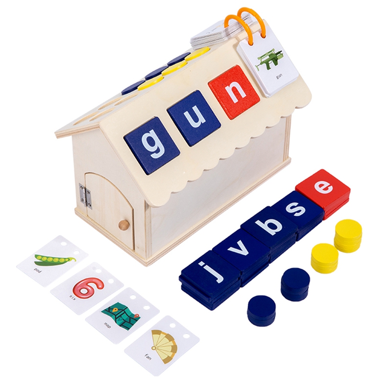 Blocks Educational Toy for Kids, 3-In-1 Matching Letter & Number Game, Spelling Reading Alphabet and Math Puzzles, Early Easy to Use