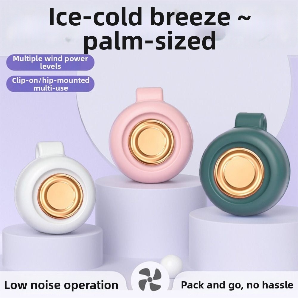 Durable 3 Speeds Clip-On Waist Fan Wearable Rechargeable Portable Cooling Clip Fan Portable Mute Mini Electric Fans Hiking