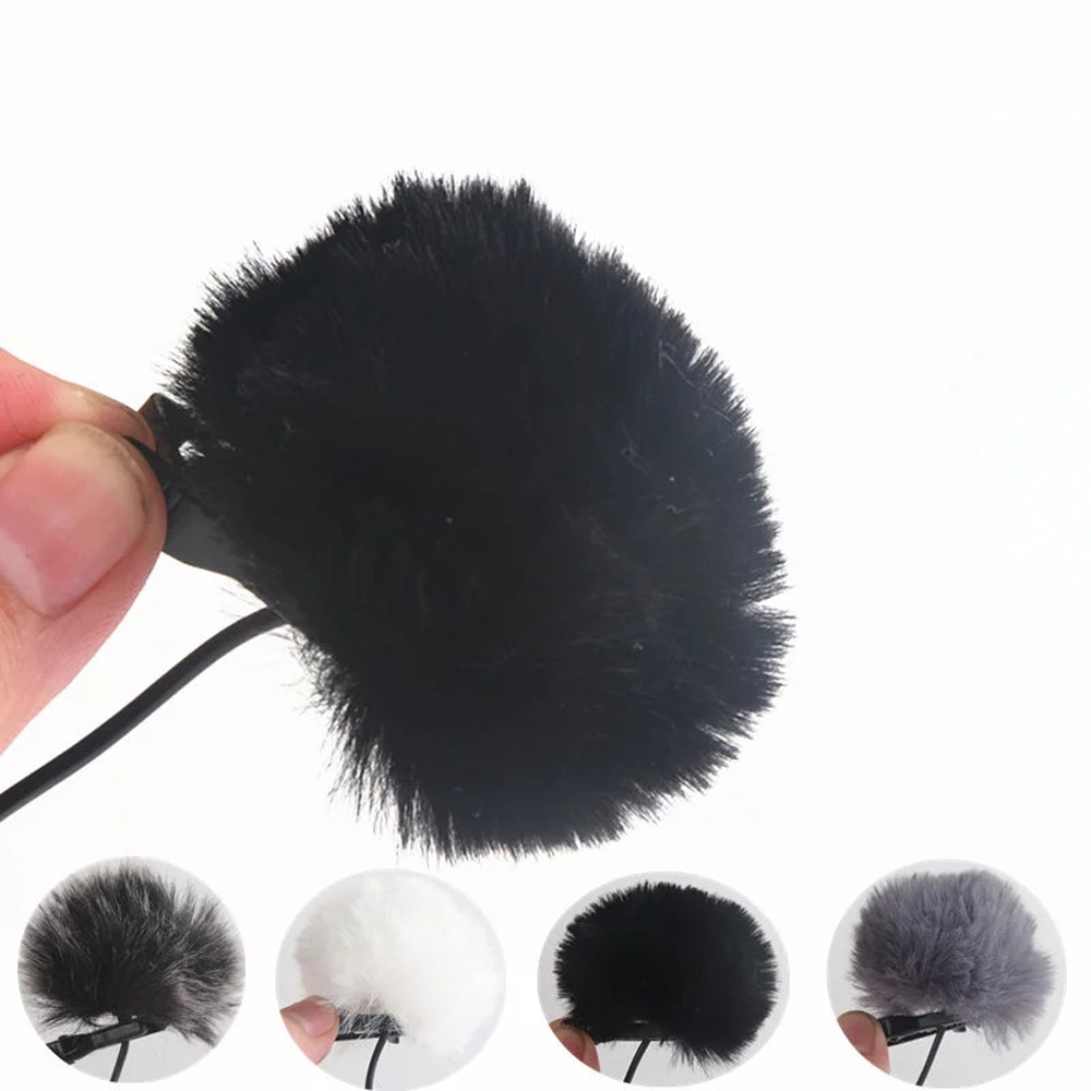 Universal Portable Audio Outdoor Black Soft Microphone Windshield Lapel Mic Windscreen Furry Wind Muff Lavalier