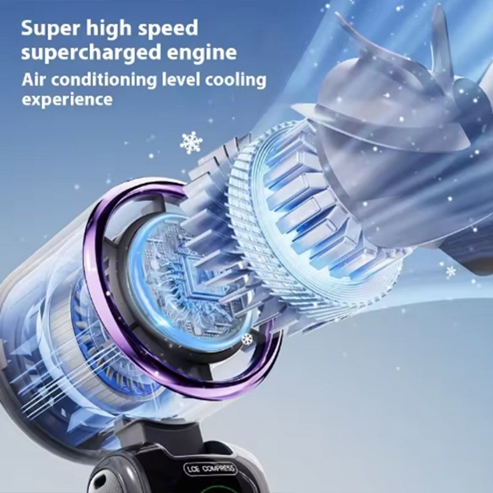 Durable Semiconductor Refrigeration Mini Handheld Fan 100 Speed Infinitely High-speed Foldable Desk Fan LED Display Rechargeable Hanging Neck Fan Cooling Fan
