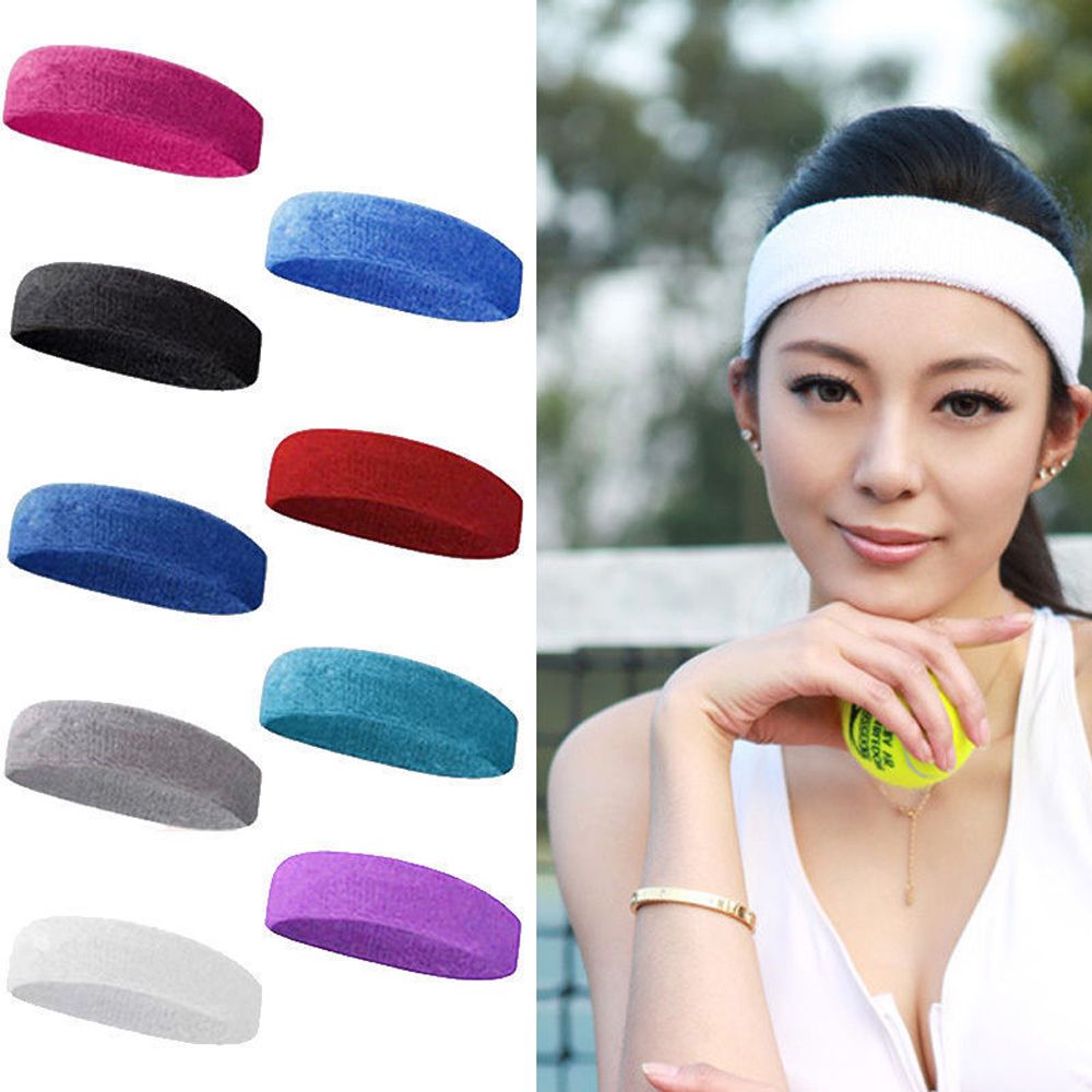 Unisex 1PC Sport Gym Accessory Strong Elastic Cotton Headband Yoga Hairband Stretch Head Bands Sweatband