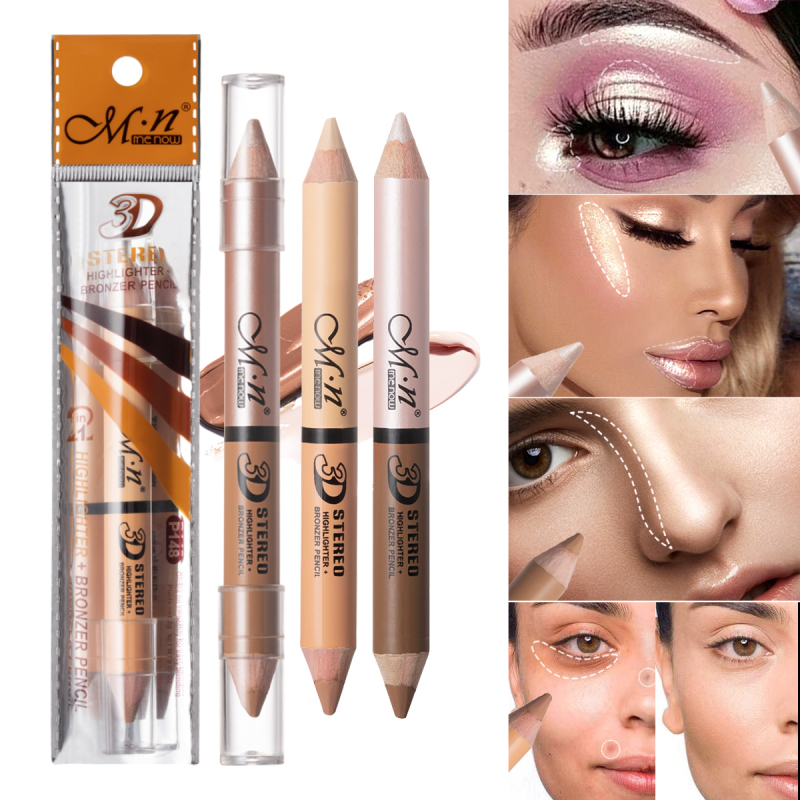 Wenefang Fashion 1~10PCS Double Ended Eyes Concealer Pencil Wooden Made Handle Soft Face Cream Contour Brighten Concealer Pen Cosmetics Free Ship