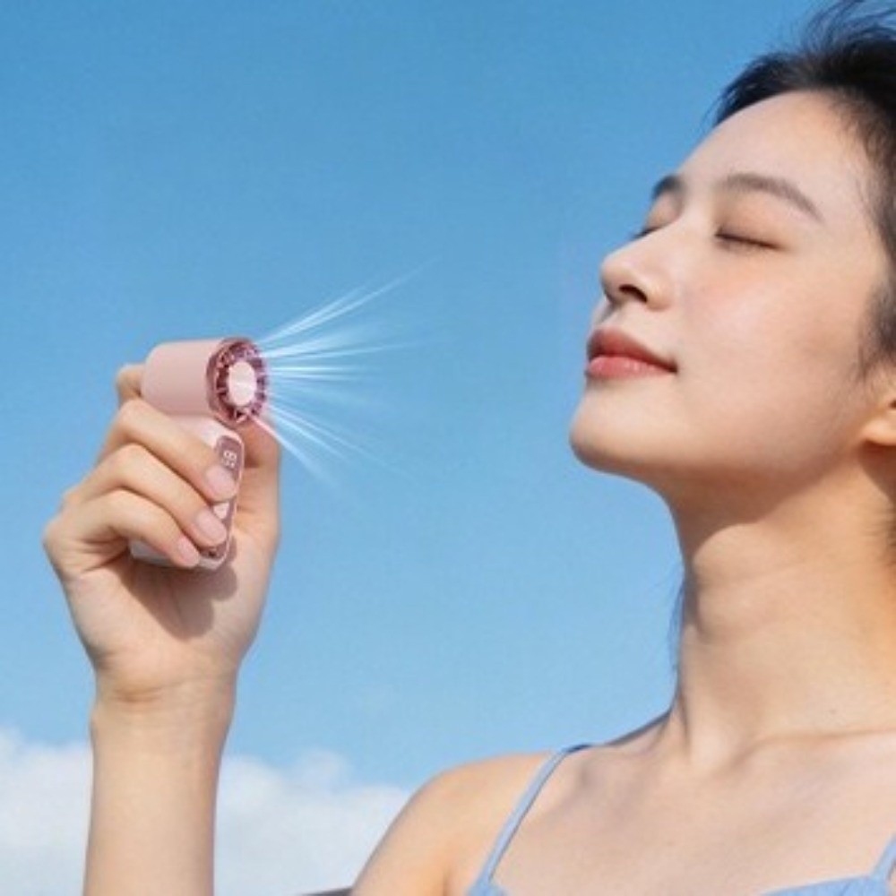 Portable Rechargeable Mini Handheld Fan Ultra-Quiet Powerful Wind Small Electric Fan 3000 MAh 100 Speed Turbo Fan Office