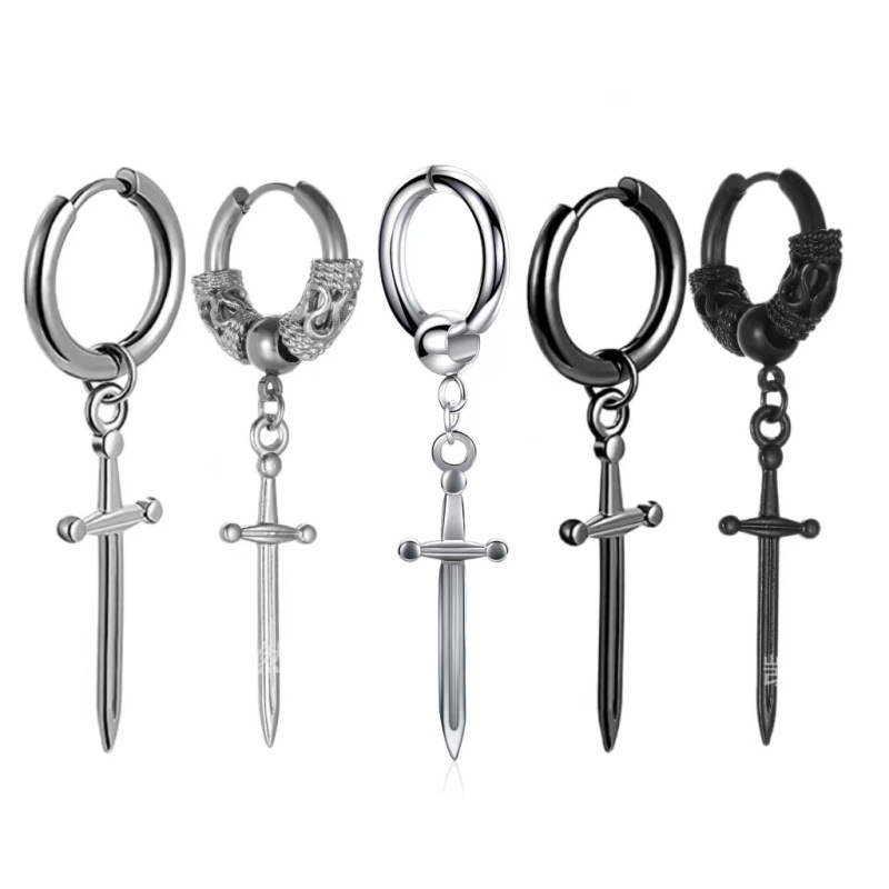 【New arrivals】2023 New Fashion Ear Buckle Punk Earrings Stainless Steel Buckle Men Fashion