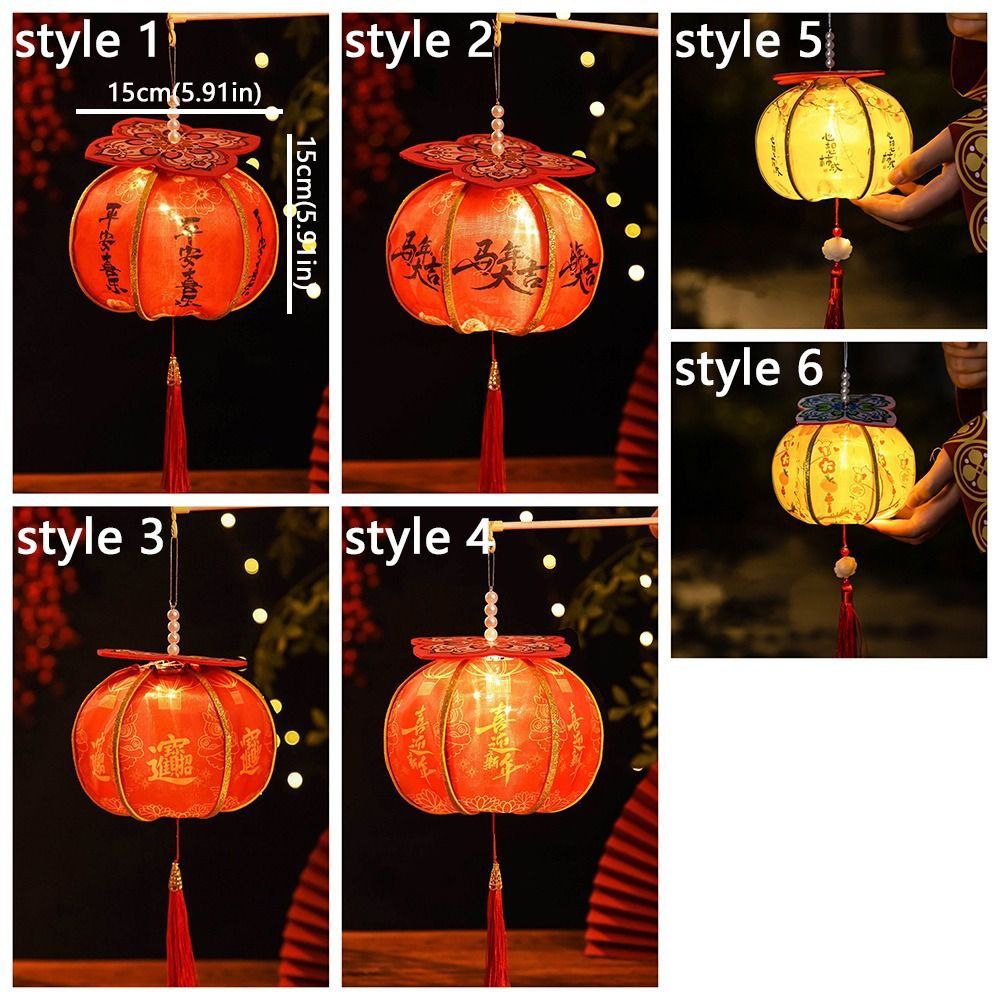 Portable Ancient New Year Persimmon Lantern 2026 Horse Year with Tassel Luminous Lantern Handmade Traditional Chinese Lantern Home Decor