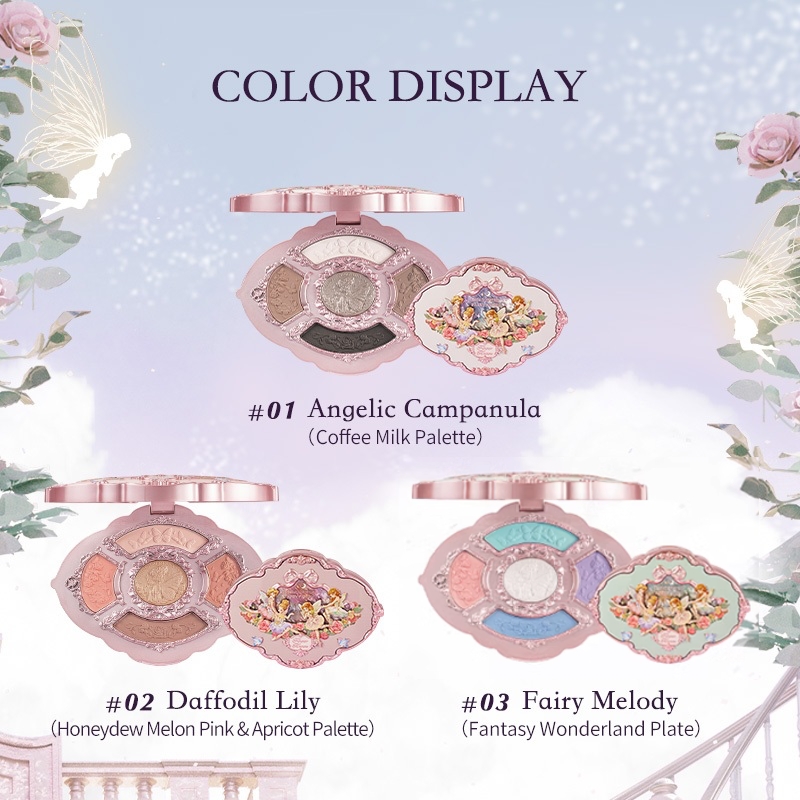 Wenefang Fashion Flower Knows Midsummer Fairytales Collection Embossed Five-Color Eyeshadow Palette 6.5g Makeup Shimmer Matte