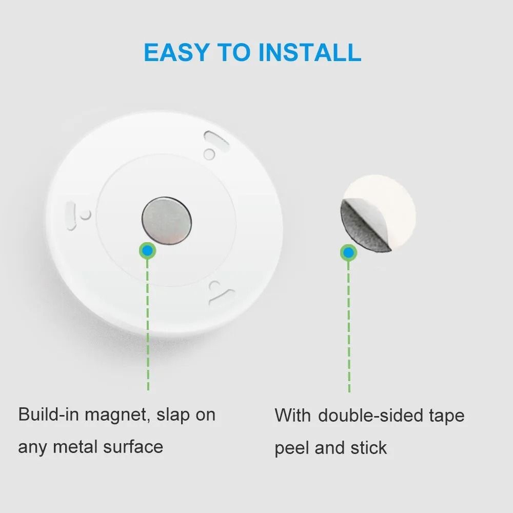 MIni Battery Powered Motion Sensor Night Light Eye Protection Magnetic Induction Night Lamp Round LED Smart Cabinet Light Cabinet