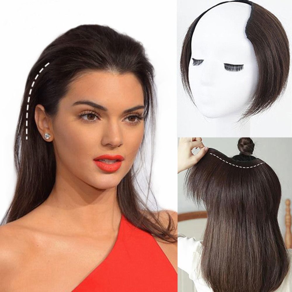 High quality Party Black Clip In Hair Extension Girls Hair Accessories Female Women Synthetic Pads Heat Resistant Fiber U-Shaped Half Head Wig Invisible Seamless Hair Pads