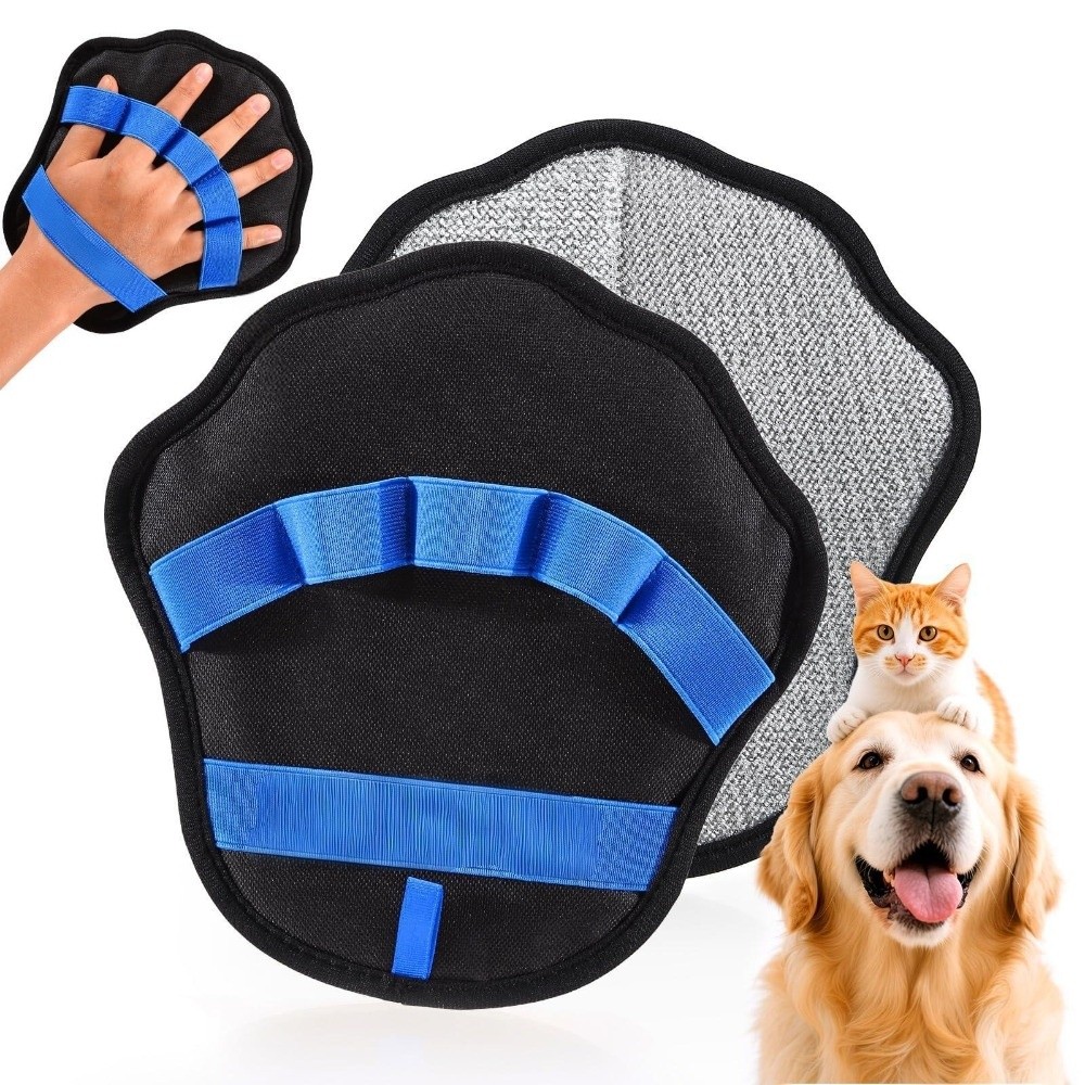 Grooming Tool Deshedding Pet Hair Remover Glove Massage Function Effective Grooming Glove Gentle 5 Finger Grooming Mittens Pet Grooming
