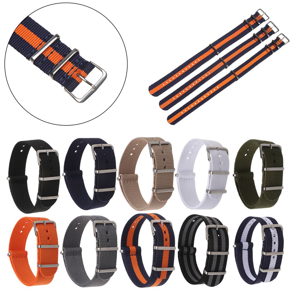 18 20 22 mm Universal Women Man Adjustable Loop Watchband Replacement Watch Strap Nylon Weaving Bracelet